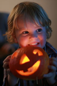 Close-up portrait of cute boy