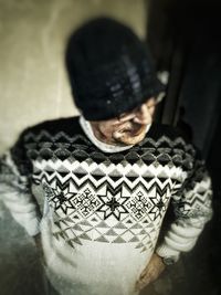 Close-up of man wearing mask