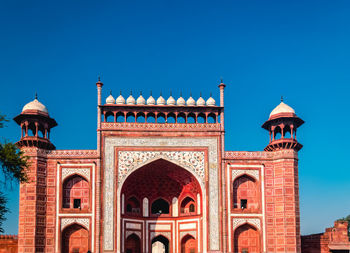 View of historical building against blue sky