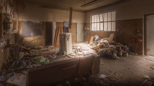 Interior of abandoned building