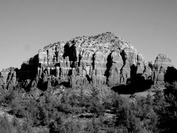 Rock formation against clear sky