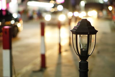 Close-up of illuminated lamp