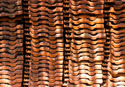 Full frame shot of roof tiles