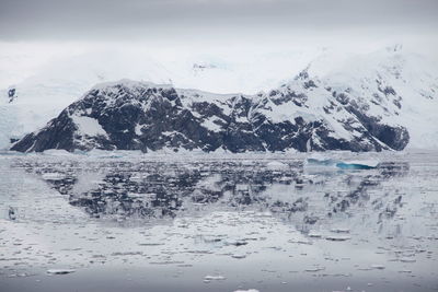 Scenic view of snowcapped mountains