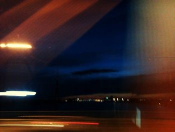 Light trails on street at night