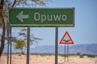 Information sign on road