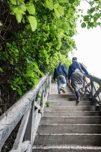 Woman standing on steps