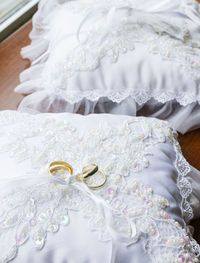 High angle view of people on carpet