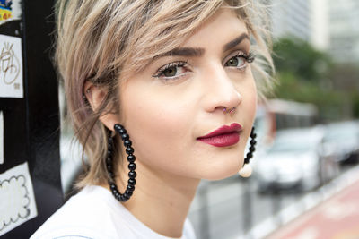 Close-up portrait of woman