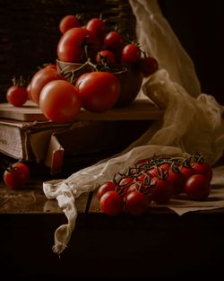 Close-up of cherry tomatoes on table