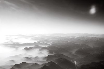 Scenic view of mountains against sky