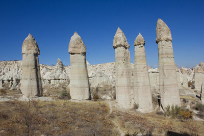 Low angle view of temple against blue sky