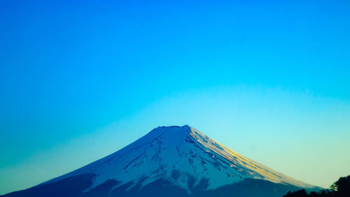 Scenic view of snow covered mountains