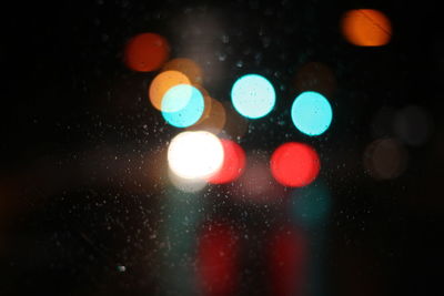 Illuminated lights at night