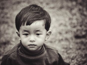 Close-up of boy outdoors