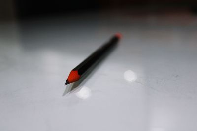 High angle view of pen on table