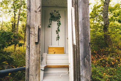 Close-up of open window of house