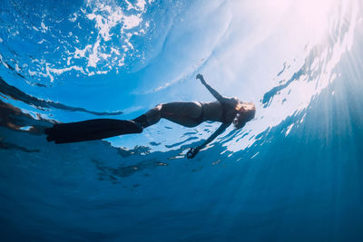 Man swimming in sea