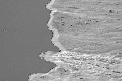 Close-up of ice on beach