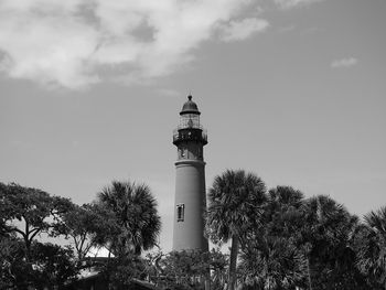 Low angle view of lighthouse against sky