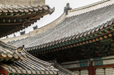 Low angle view of roof of building