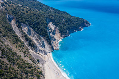 High angle view of sea shore