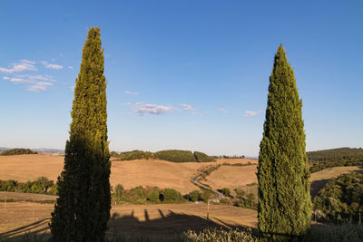 Scenic view of land against clear sky