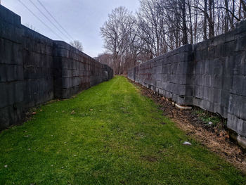 View of footpath along walls