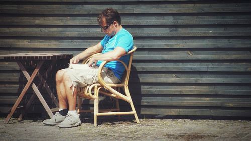 Man sitting on seat