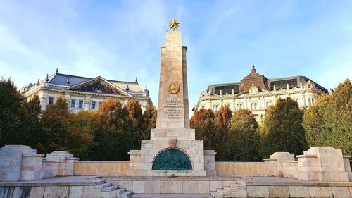 Low angle view of historical building against sky