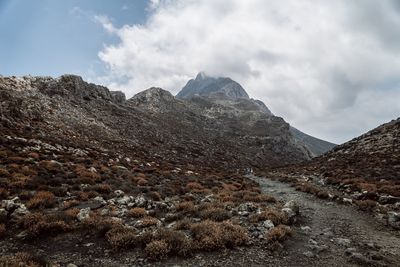 Scenic view of rocky mountains against sky