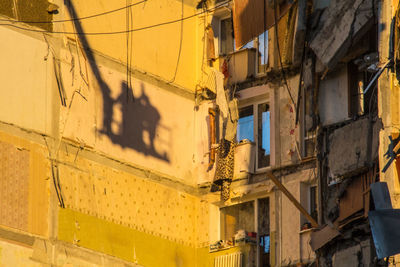 Rescuers sort out the consequences of a gas explosion in a multi-storey building