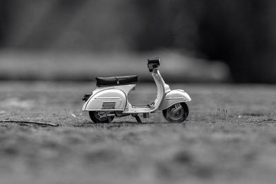 Close-up of toy motorcycle