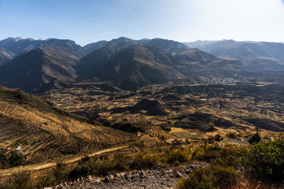 High angle view of landscape against sky