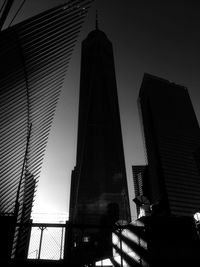 Low angle view of skyscrapers against sky