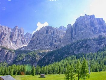 Panoramic view of landscape and mountains against sky