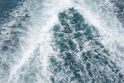 High angle view of wave in sea