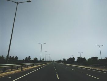 Road against clear sky