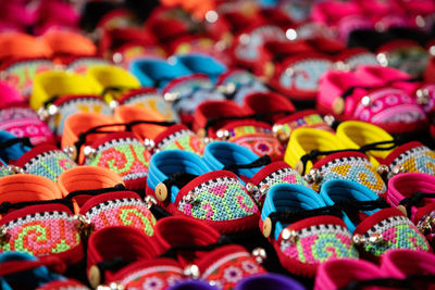 Full frame shot of multi colored market stall