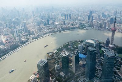 High angle view of cityscape