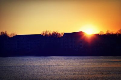 Scenic view of sunset over sea