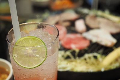 Close-up of drink in glass