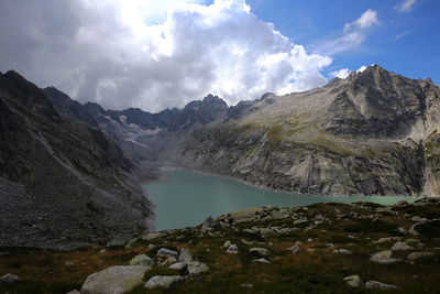 Scenic view of mountains against sky