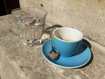Coffee cup on table