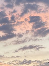 Low angle view of sky during sunset