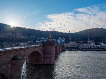 Bridge over river in city