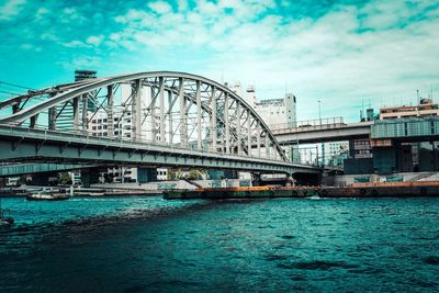 View of bridge over river