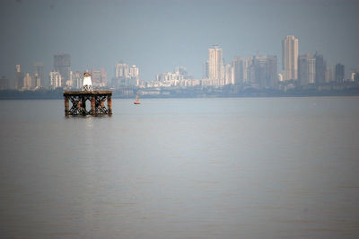 View of boats in river