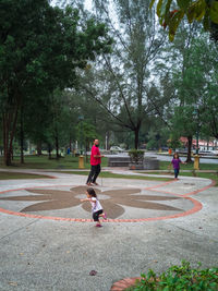 People playing in park