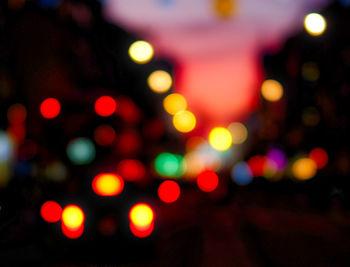 Defocused image of illuminated lights